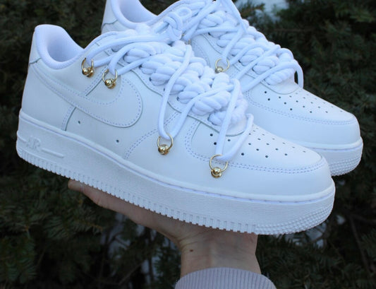 Pure White & Gold - Custom Air Force 1