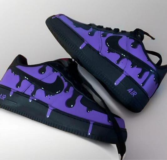 3D Purple Drip - Custom Air Force 1 - Sole Struck