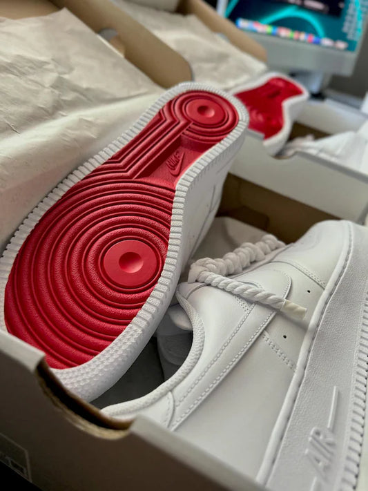 White Red Bottoms - Custom Air Force 1 - Sole Struck