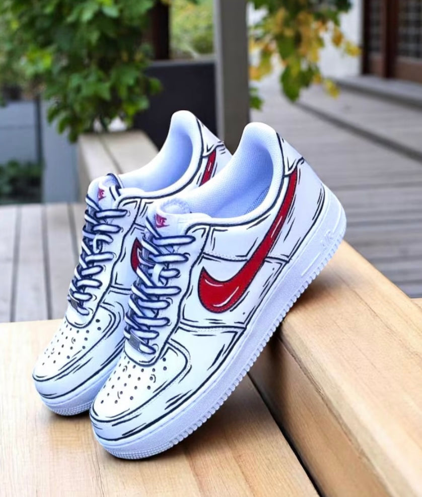 Red Cartoon - Custom Air Force 1 - Sole Struck