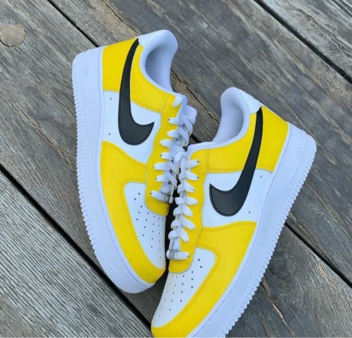 Yellow and Black Bumblebee - Custom Air Force 1 - Sole Struck