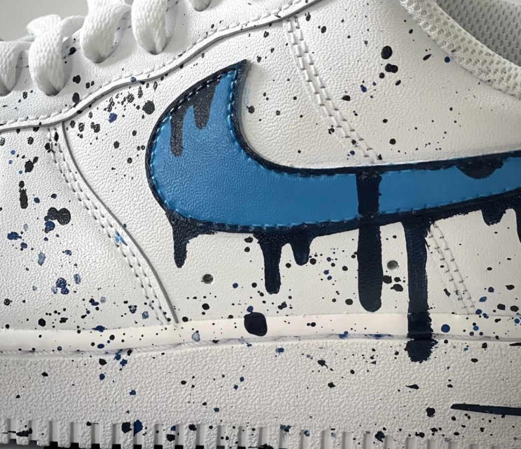 Blue Speckle Drip - Custom Air Force 1 - Sole Struck