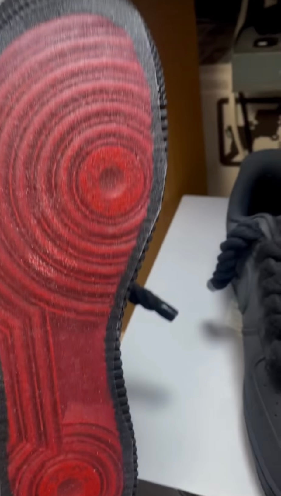 Matte Black Red Bottoms - Custom Air Force 1