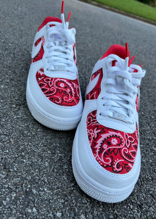 Red Bandana - Custom Air Force 1 - Sole Struck