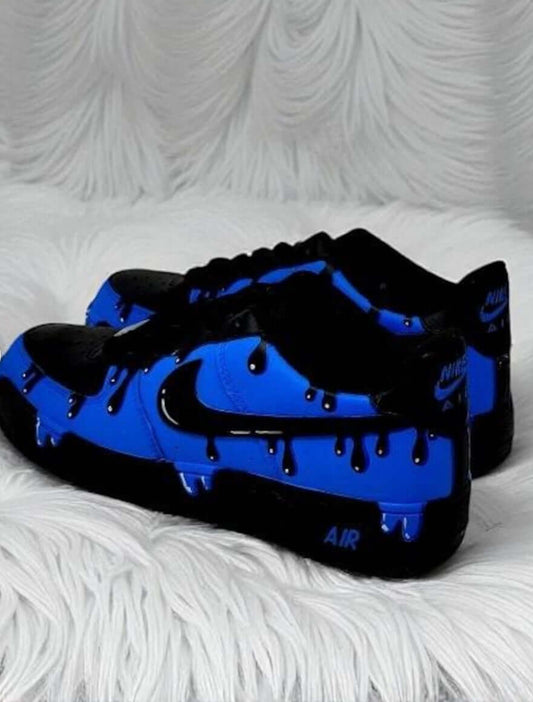 3D Blue Drip - Custom Air Force 1 - Sole Struck