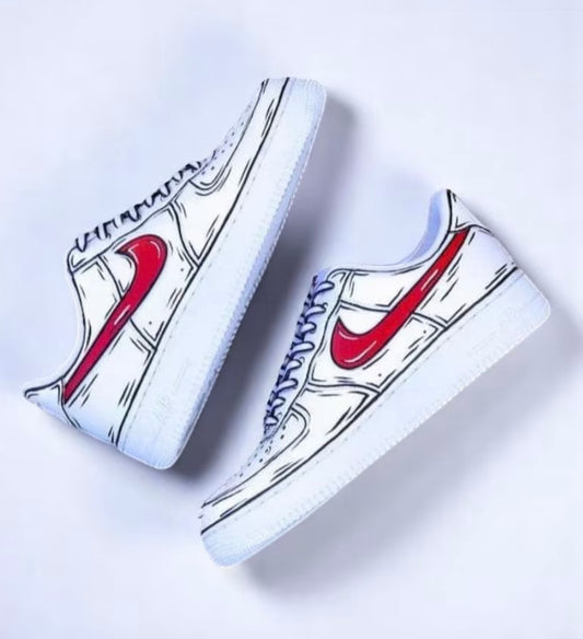 Red Cartoon - Custom Air Force 1 - Sole Struck