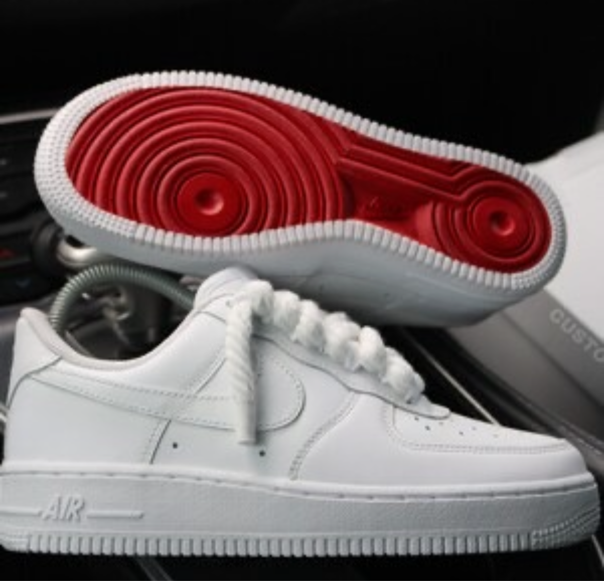 White Red Bottoms - Custom Air Force 1