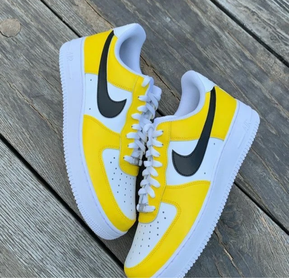 Yellow and Black Bumblebee - Custom Air Force 1 - Sole Struck