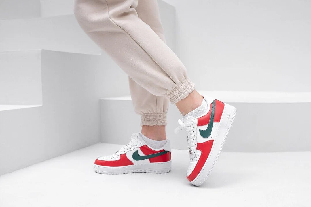 Red & Green - Custom Air Force 1 Sole Struck
