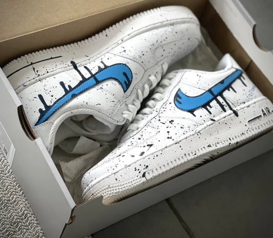 Blue Speckle Drip - Custom Air Force 1 - Sole Struck