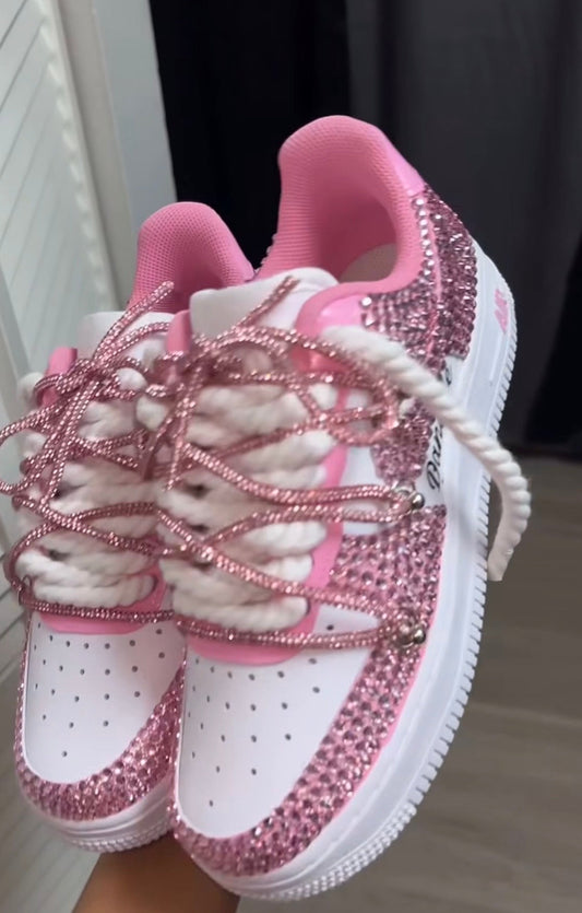 Pink Bling (With Name) - Custom Air Force 1