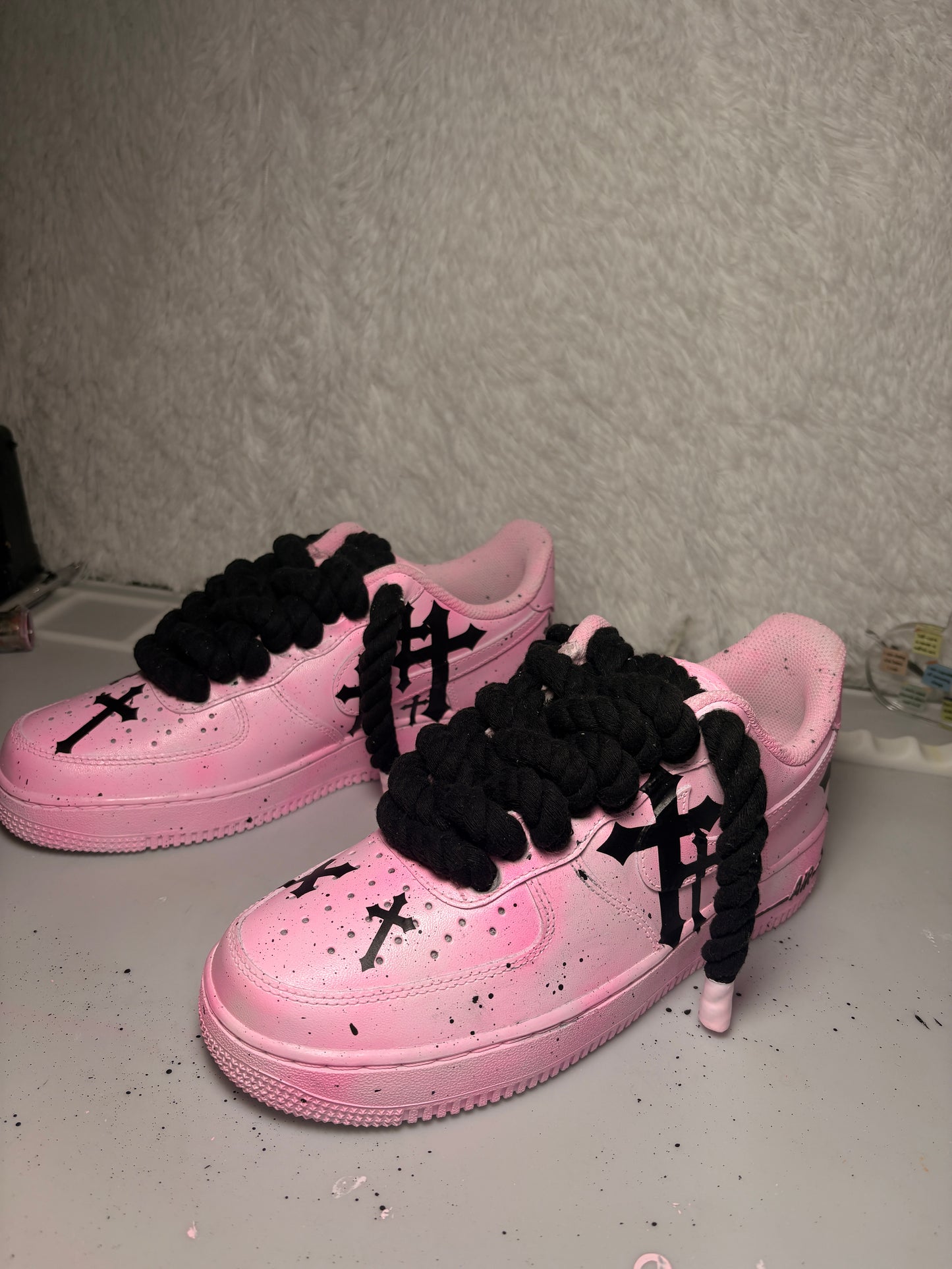 Pink Chrome Hearts - Custom Air Force 1 Sole Struck
