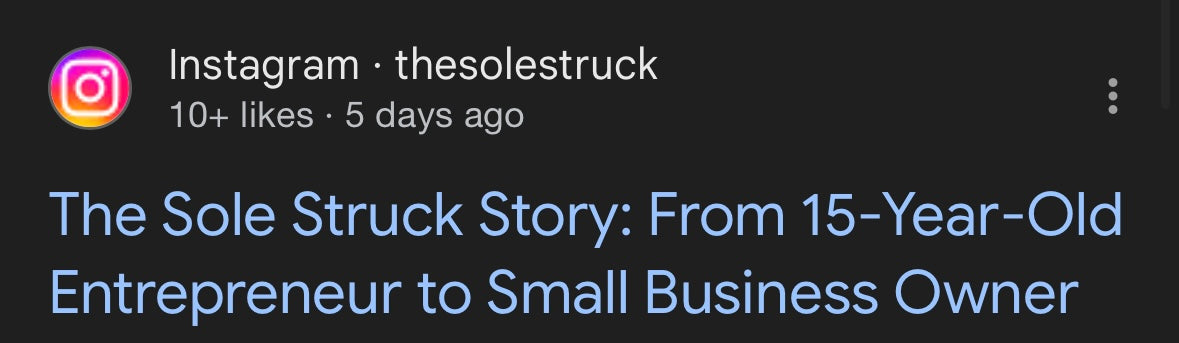 Sole Struck