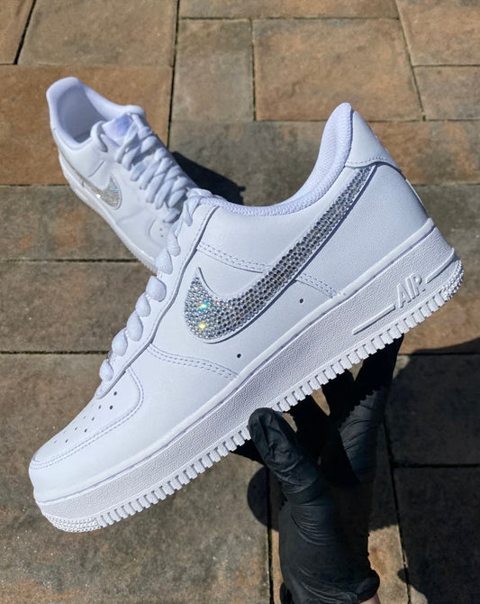 Rhinestone Swoosh Forces - Custom Air Force 1