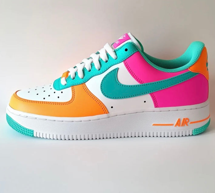 Tropical Neon Splash - Custom Air Force 1