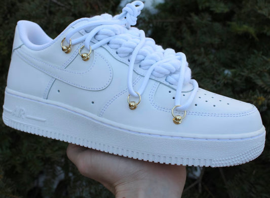 Pure White & Gold - Custom Air Force 1