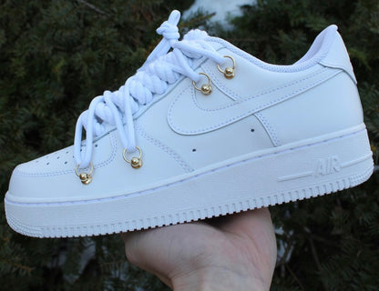 Pure White & Gold - Custom Air Force 1