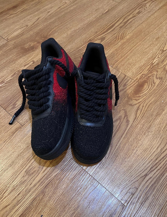 Red & Black Glitter - Custom Air Force 1