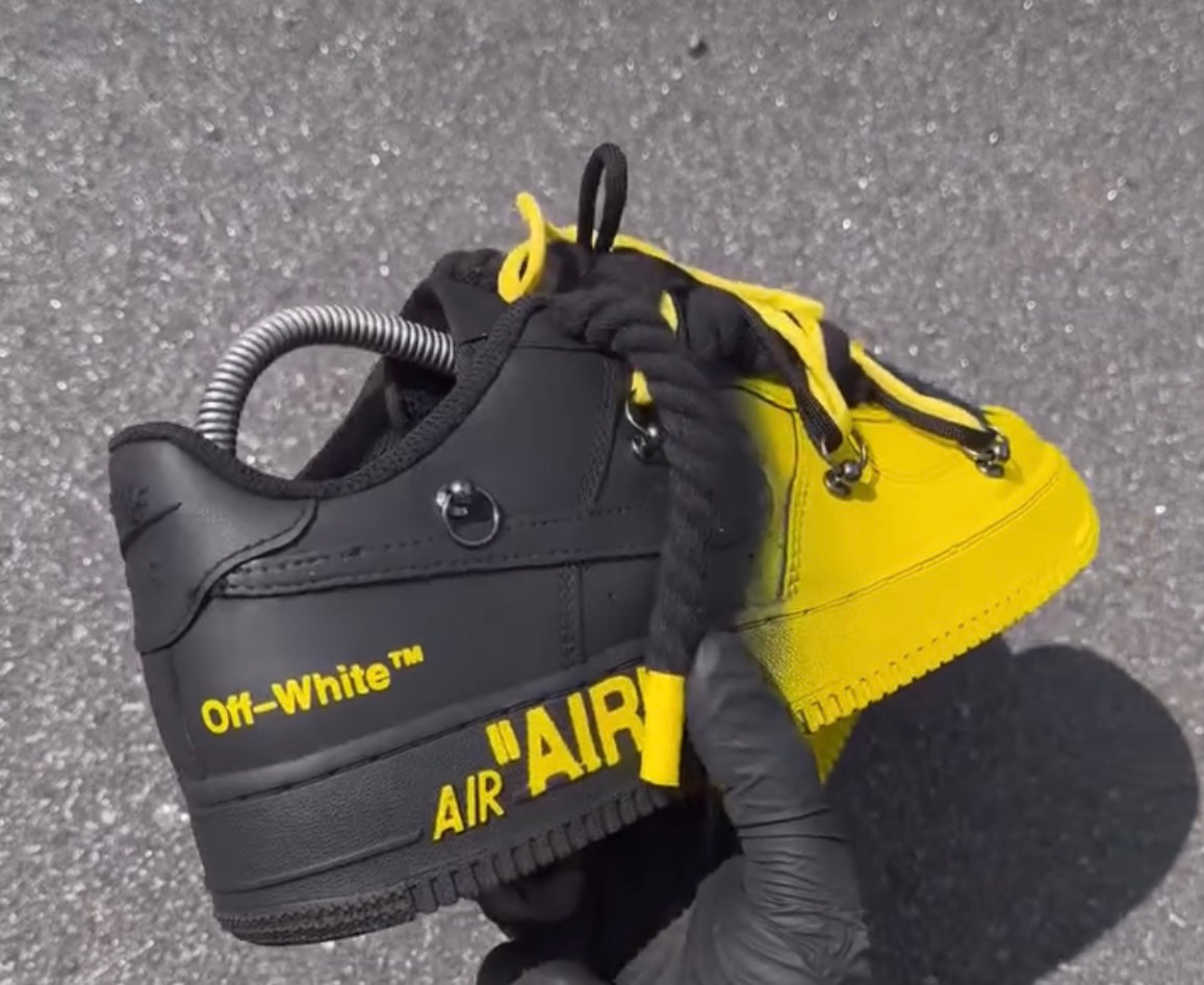 Black & Yellow Off White - Custom Air Force 1
