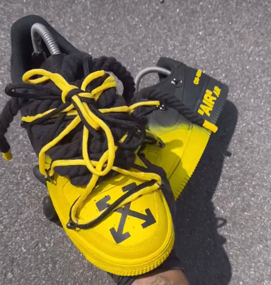Black & Yellow Off White - Custom Air Force 1