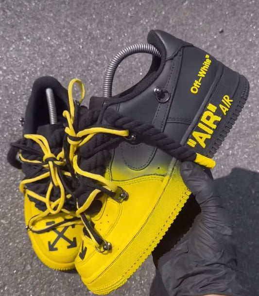 Black & Yellow Off White - Custom Air Force 1